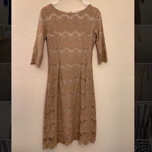 Night in Paris Taupe Dress